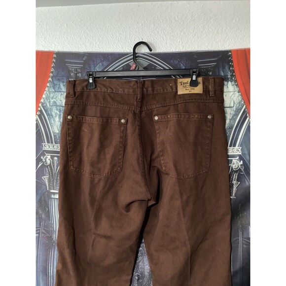 Vintage Tool Jean's Brand Mens Size 42 Brown Straight Leg Denim - Picture 1 of 6